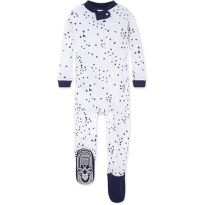 image:imageBurts Bees Baby Boys Organic Cotton Snug Fit Footed Sleeper Pajamas  Convenient 2way zip front sleeper pajama is equipped with nonslip bee grips for active littles on the moveMidnight Twinkle Bee