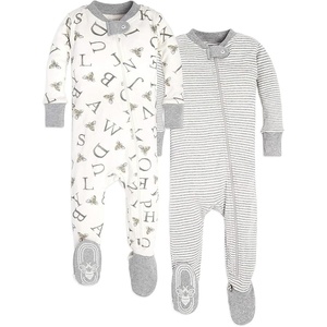 image:imageBurts Bees Baby Boys Organic Cotton Snug Fit Footed Sleeper Pajamas  Convenient 2way zip front sleeper pajama is equipped with nonslip bee grips for active littles on the moveA Bee CStripe