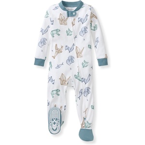 image:imageBurts Bees Baby Boys Organic Cotton Snug Fit Footed Sleeper Pajamas  Convenient 2way zip front sleeper pajama is equipped with nonslip bee grips for active littles on the moveOrigami Animals