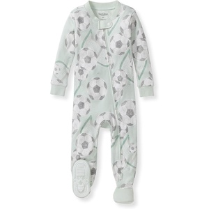 image:imageBurts Bees Baby Boys Organic Cotton Snug Fit Footed Sleeper Pajamas  Convenient 2way zip front sleeper pajama is equipped with nonslip bee grips for active littles on the moveSoccer Goal
