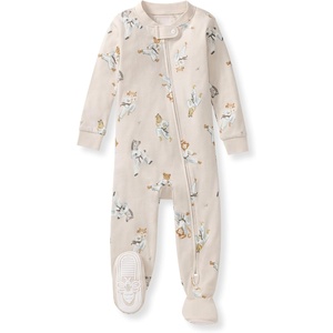 image:imageBurts Bees Baby Boys Organic Cotton Snug Fit Footed Sleeper Pajamas  Convenient 2way zip front sleeper pajama is equipped with nonslip bee grips for active littles on the moveKarate Creatures