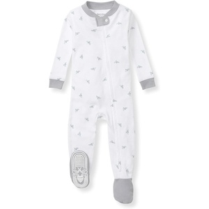 image:imageBurts Bees Baby Boys Organic Cotton Snug Fit Footed Sleeper Pajamas  Convenient 2way zip front sleeper pajama is equipped with nonslip bee grips for active littles on the moveBlue Golden Bee