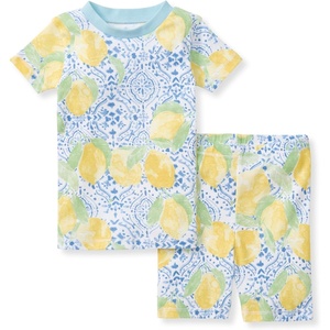 image:imageBurts Bees Baby Unisex Organic Cotton Short Sleeve amp Shorts PJ Set 2PC  Snug fitting yet comfy warm weather pajamas sets are made in our classic rib fabricLemon Tiles
