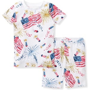 image:imageBurts Bees Baby Unisex Organic Cotton Short Sleeve amp Shorts PJ Set 2PC  Snug fitting yet comfy warm weather pajamas sets are made in our classic rib fabricFirecrackers