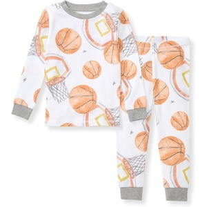 image:imageBurts Bees Baby Organic Cotton Pajamas for Boys 100 Cotton Pajama Set for Toddlers and Kids Soft and Stretchable FabricBasketball